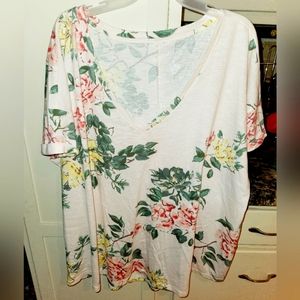 Maurices 24/7 3x Pink Floral Tee